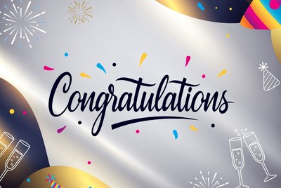 Congratulations Text with Fireworks