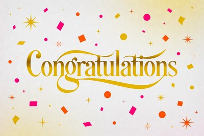 Golden Congratulations with Confetti