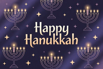 Happy Hanukkah Menorah Illustration