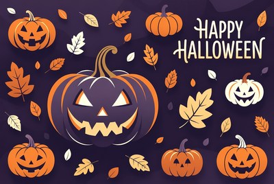 Happy Halloween Jack-o-Lanterns Illustration