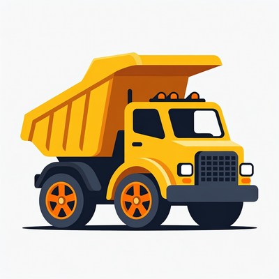 Yellow Dump Truck Illustration