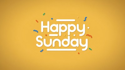 Happy Sunday Text with Confetti