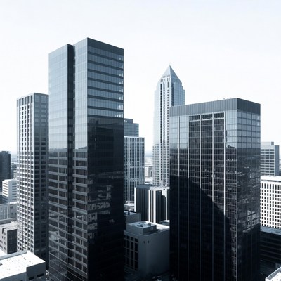 Modern Skyscrapers in City Skyline