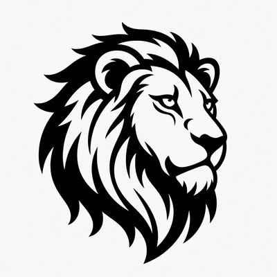 Black Lion Head Silhouette