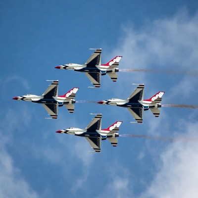 Thunderbirds jets flying in formation
