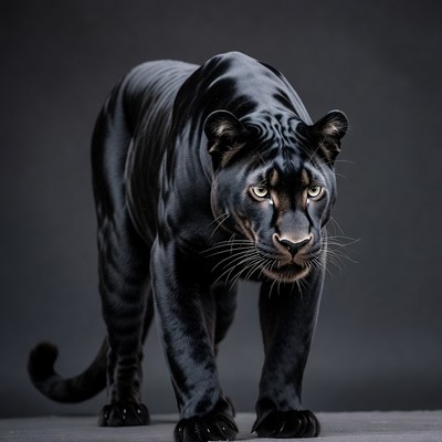 Black Panther Stalking Forward