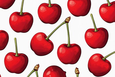 Red Cherries Seamless Pattern