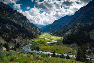 Mountain Valley with Winding River
