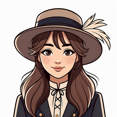 Woman in beige hat and navy suit