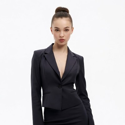 Young woman in navy blazer