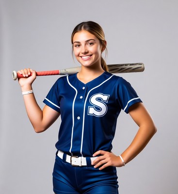 Teen girl holding baseball bat