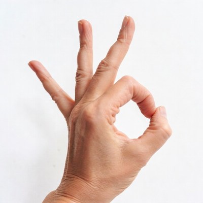 Hand making OK sign