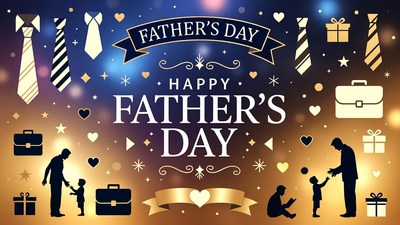Father's Day Silhouette Family Illustration