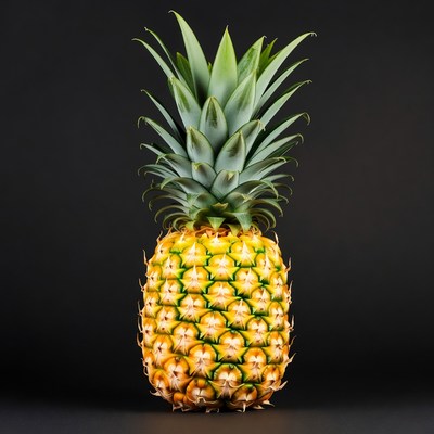 Pineapple on black background