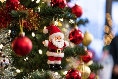 Santa Claus ornament on Christmas tree