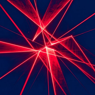 Red Laser Beams on Blue Background