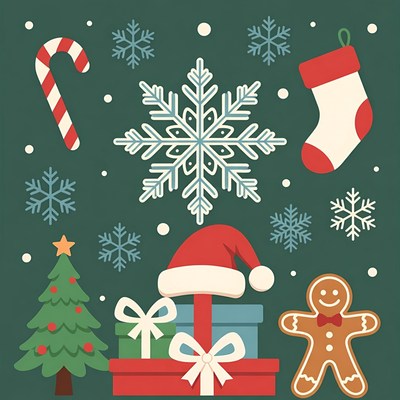 Christmas Gingerbread Man with Gifts