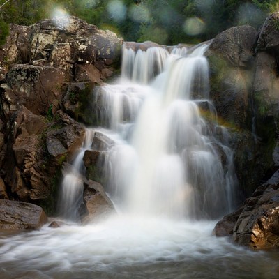Waterfall cascading over rocks