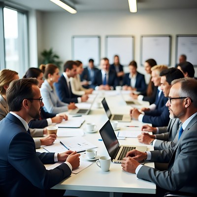 Business professionals in conference meeting