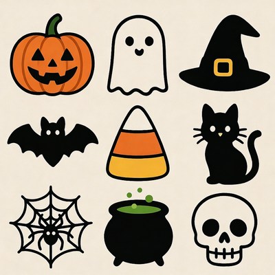 Halloween Icons Clipart Set