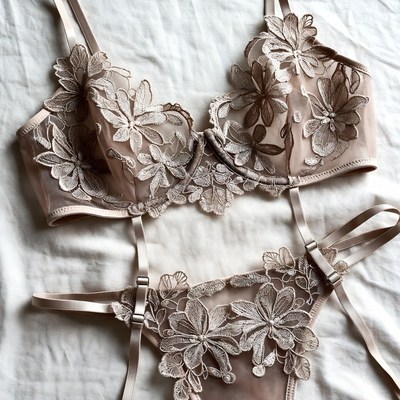 Lace Beige Lingerie Set