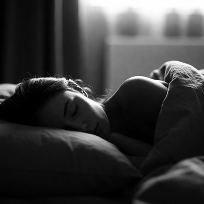 Woman sleeping nude in bed