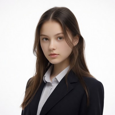 Young woman in black blazer