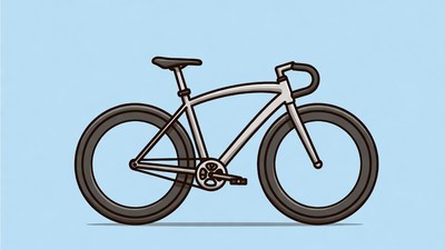 Silver fixed-gear bicycle illustration