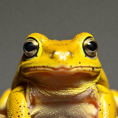 Yellow frog close-up