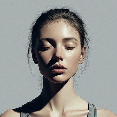 Beautiful woman with eyes closed