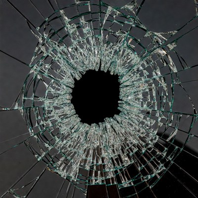 Broken Glass with Central Hole
