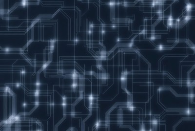 Glowing Blue Circuit Board Background