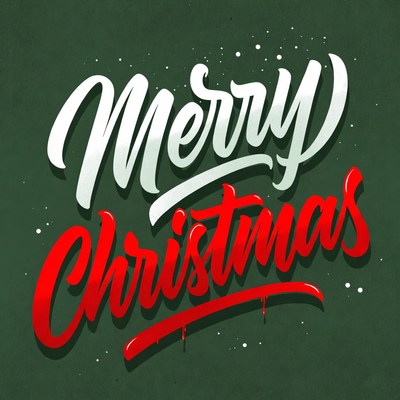 Merry Christmas Text Illustration