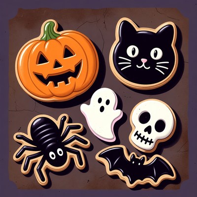 Halloween Cookies Pumpkin Ghost Cat
