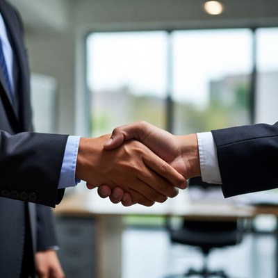 Two businessmen shaking hands