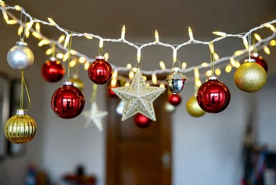 Christmas Ornaments on Fairy Lights