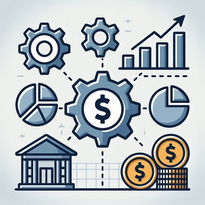 Business Growth Gears Money Illustration