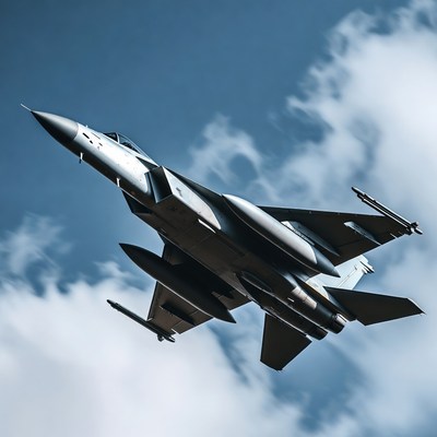 F-16 Fighter Jet Flying Skyward