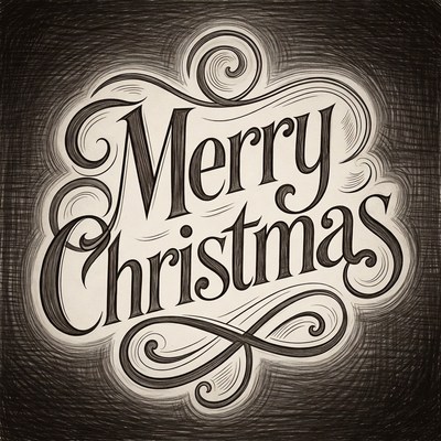 Merry Christmas Script Illustration