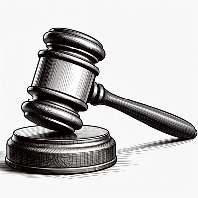 Wooden Gavel on Sound Block