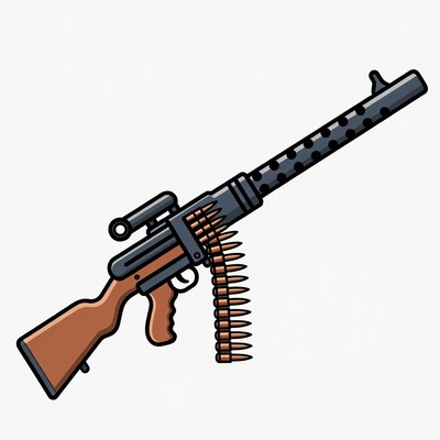 MG42 Machine Gun Illustration
