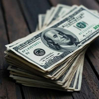 Stack of US Hundred Dollar Bills