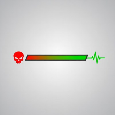 Red Skull Health Bar with Heartbeat