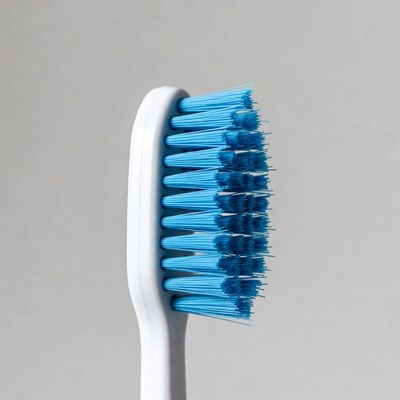 Blue toothbrush side view