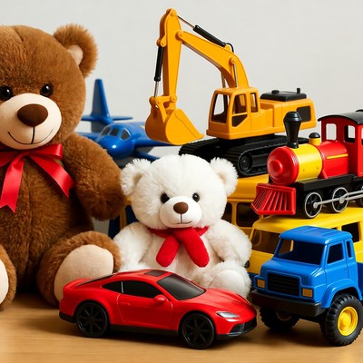 Colorful children's toys collection
