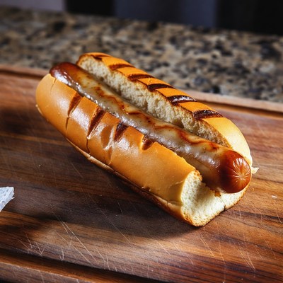 Grilled Hot Dog with Melted Cheese