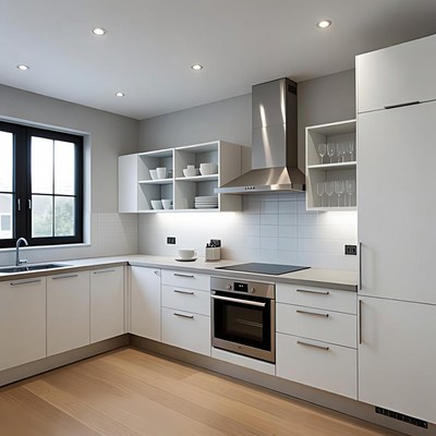 Modern white kitchen interior