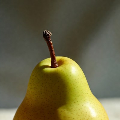 Fresh green pear with stem