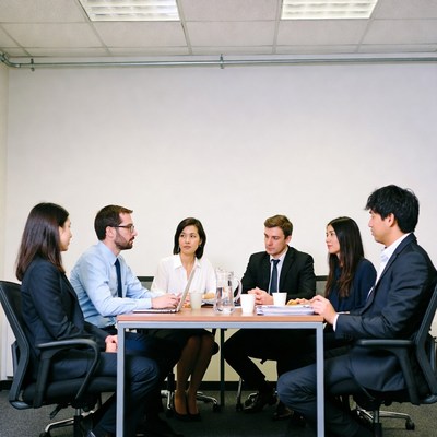 Diverse group in business meeting