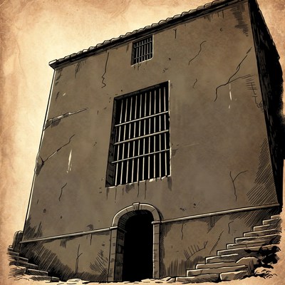 Old Prison Building Illustration